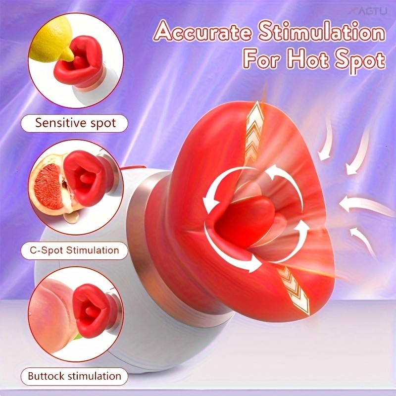 1 stück rose erotik-  für frauen, nippelspielzeug, erwachsenenspielzeug mit 10 vibrations-, 10 zungenleck- und 3 saugsimulationsmodi, g-punkt- en, klitoris en, sexspielzeug für erwachsene für weibliche paare Produktdetails 4