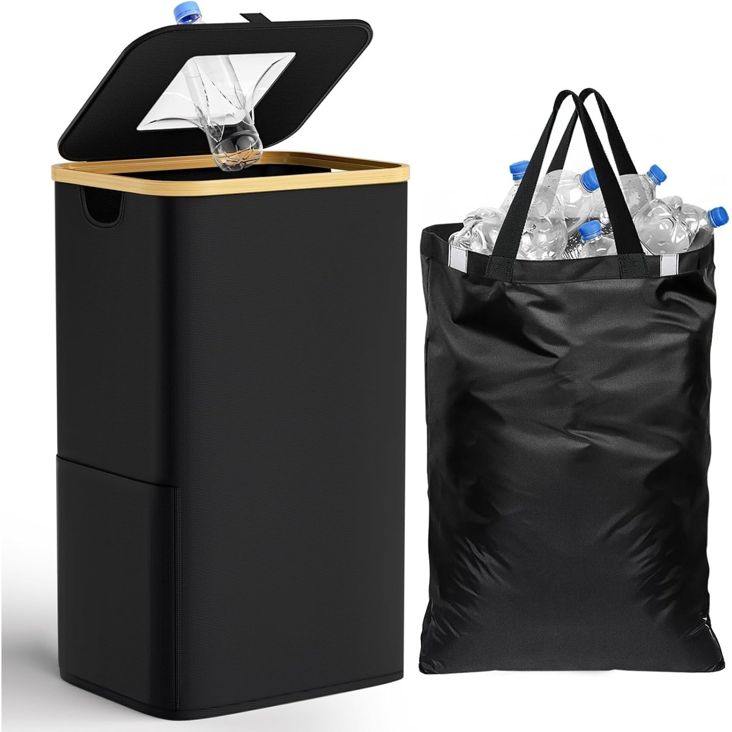 

Kitchen Recycling Bin, Liter High Capacity Trash Can, Bottle Collector, Collapsible Beverage Bottle Storage Basket（1pc）