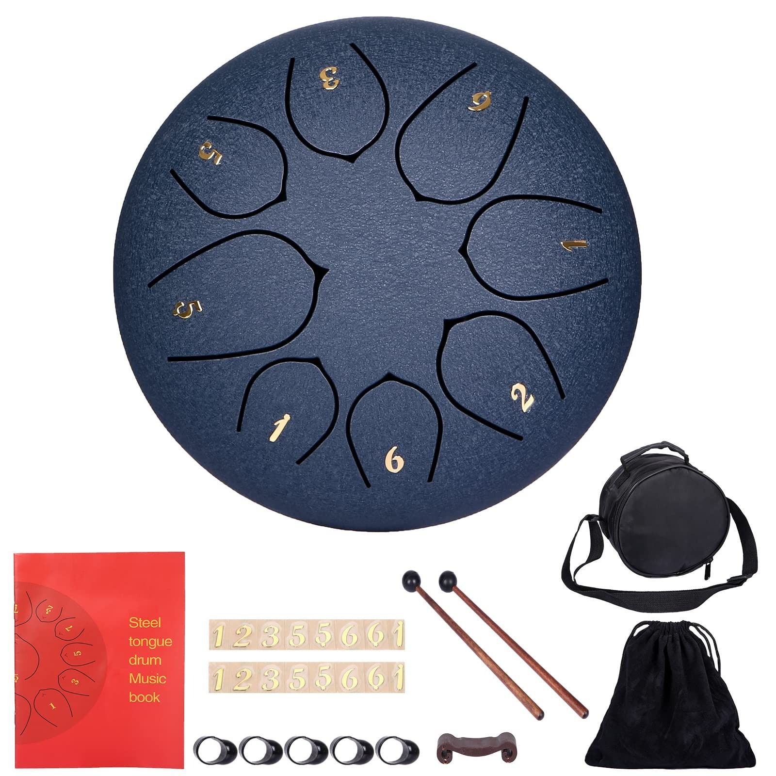 

Steel Tongue Drum Steel 8 Tones Tongue Drum Pan Drum Percussion Steel Instrument Handpan Steel With , Carry Bag, Finger Protection Hand Pan Drum For Meditation Yoga Sound