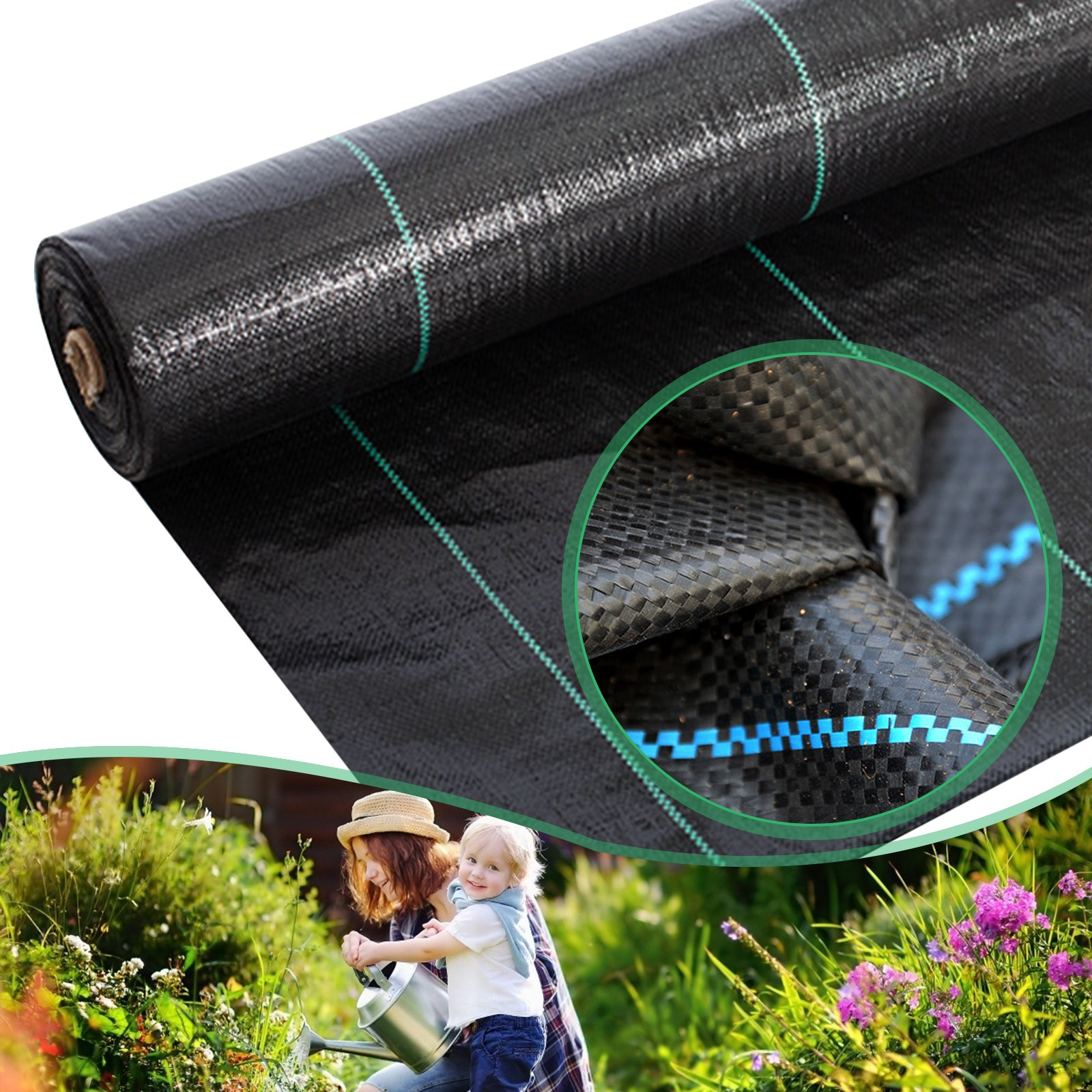 

Barrier Garden Fabric, Ribbed Fabric Barrier-ground Fabric Water Permeable (90g/m² -folded)