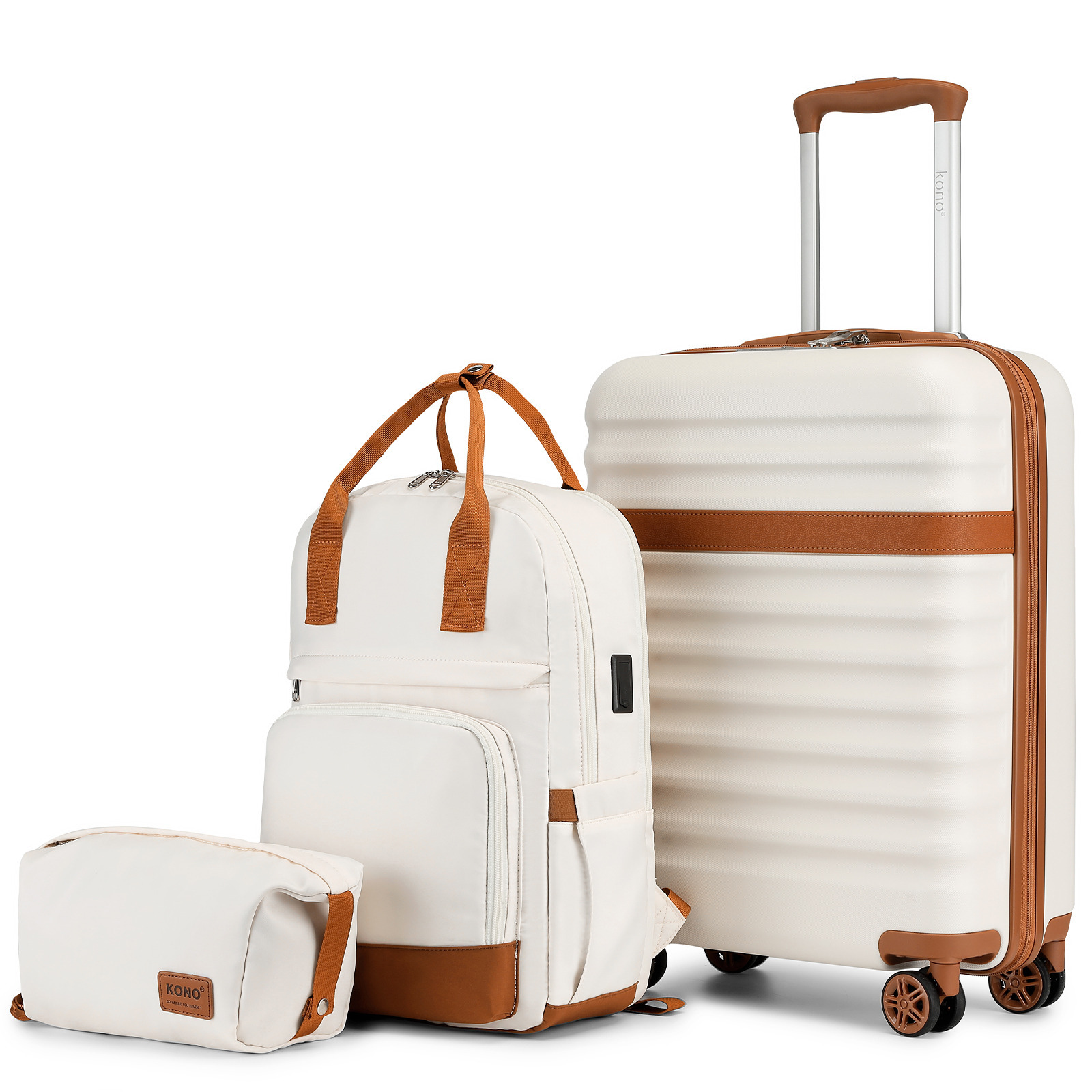 TEMU 3 piezas de Conjunto de Maleta Trolley Equipaje de Maleta de Viaje Maleta de Viaje de ABS + PC con 4 Ruedas Candado TSA Conjunto de Maleta 1