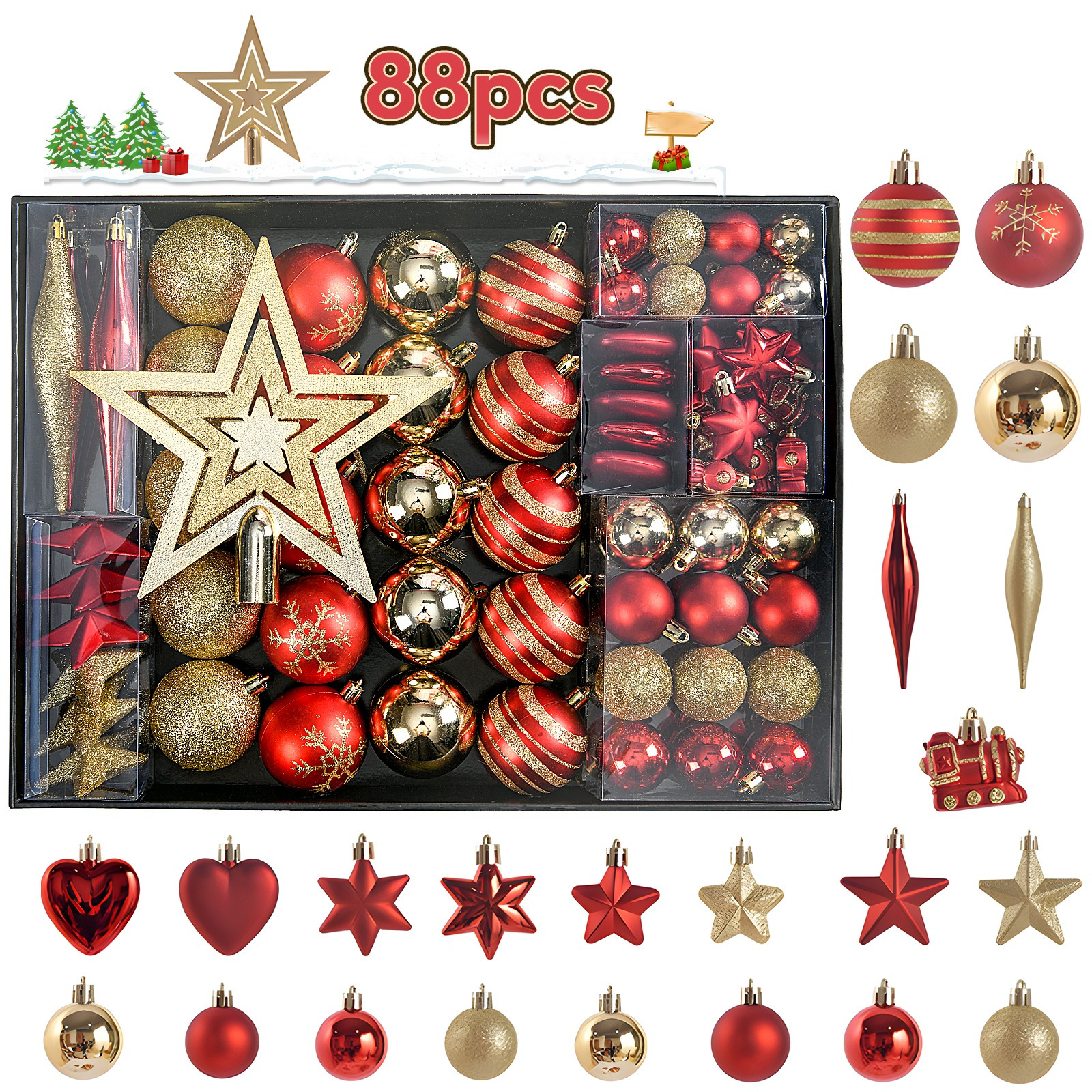 TEMU Christmas Tree Ornaments Plastic Christmas Balls - Christmas Tree Decorations & Christmas Tree Ornaments Christmas Decorations Christmas Tree