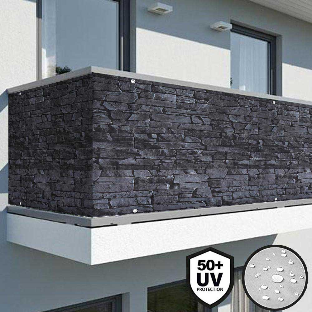TEMU Bakaji Windproof Frangi Windscreen For Balcony Railing Size 600 X 90 Cm In Pvc Fabric With Eyelet Attachment Rope 24mt Included In 3 Different