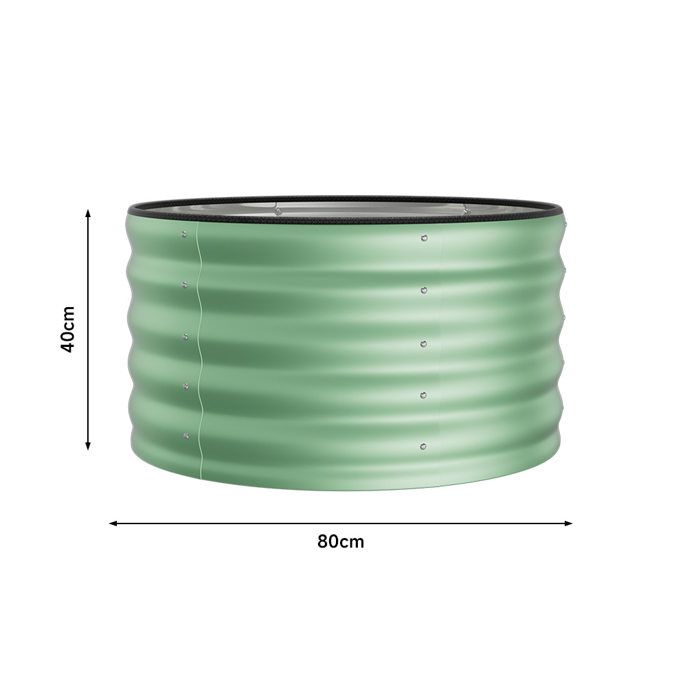 TEMU Round Galvanized Raised Garden Bed Outdoor Gardening Veg Planter Box