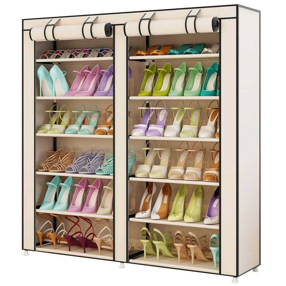 

Space-saving Shoe Cabinet 7 Shelves 115x30x110cm Up To 36 Pairs Of Shoes Steel Structure And Waterproof Tnt Fabric Cover With Dustproof Zipper Closure In 3 Different Colors