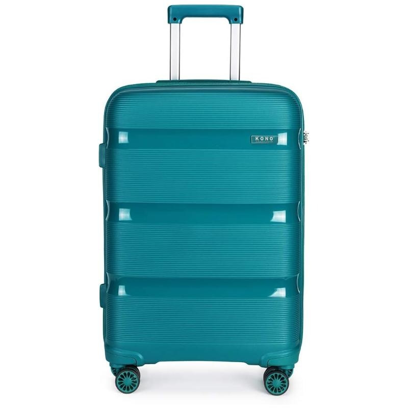 Image of Kono 55x40x20cm Cabin Hand Luggage Camping Hard Shell 4 Spinner Wheels Lightweight Polypropylene Carry On Suitcase With 40l Black Friday Thanksgiving Christmas Gift