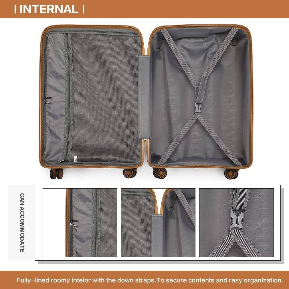 Kono 24-Inch Medium Check-In Luggage with TSA Lock