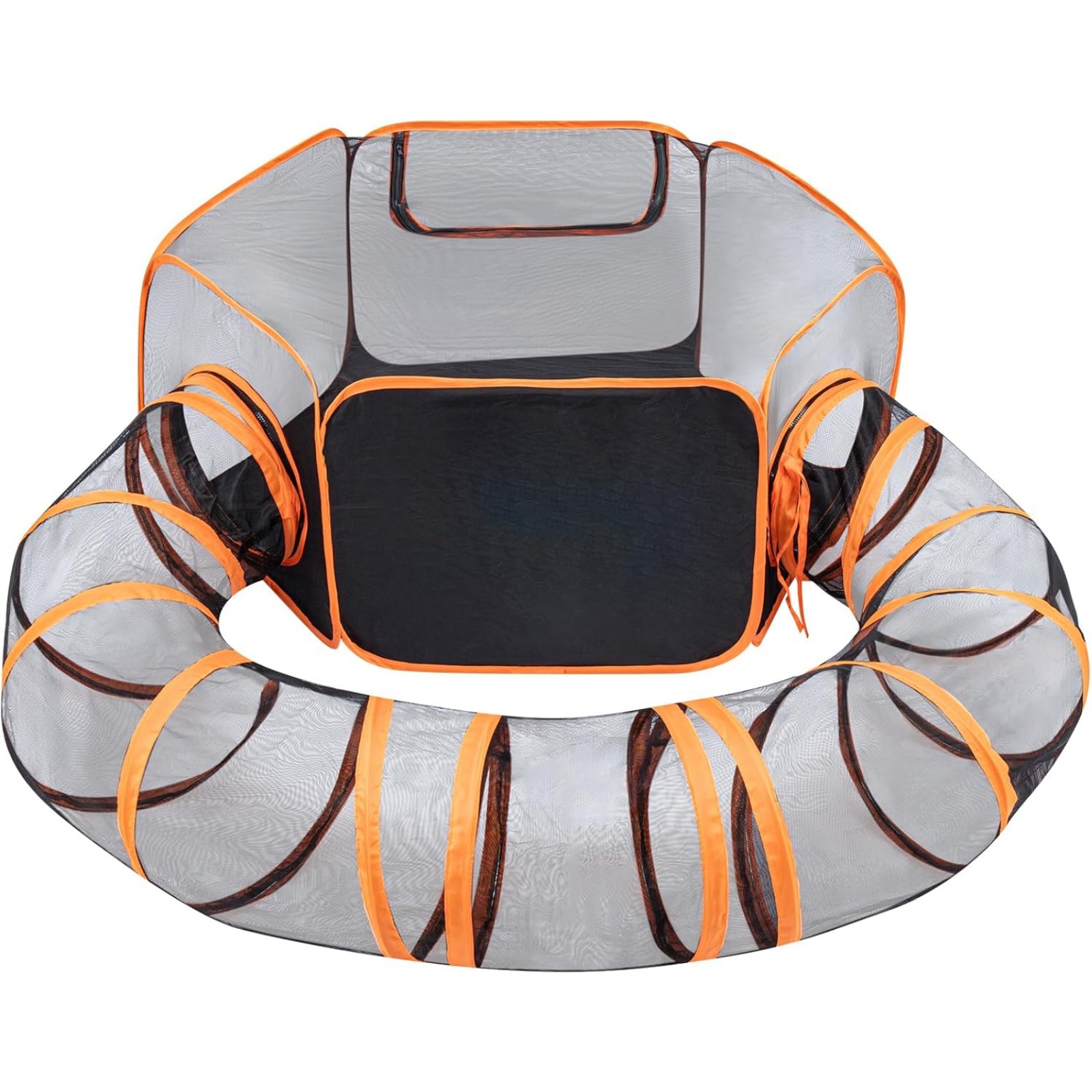 TEMU Foldable Cat Playpen With Tunnel, Outdoor Cat Tent, Portable Enclosure For Cats And Small Animals, Ideal For Indoor And Outdoor Play (2 In 1)