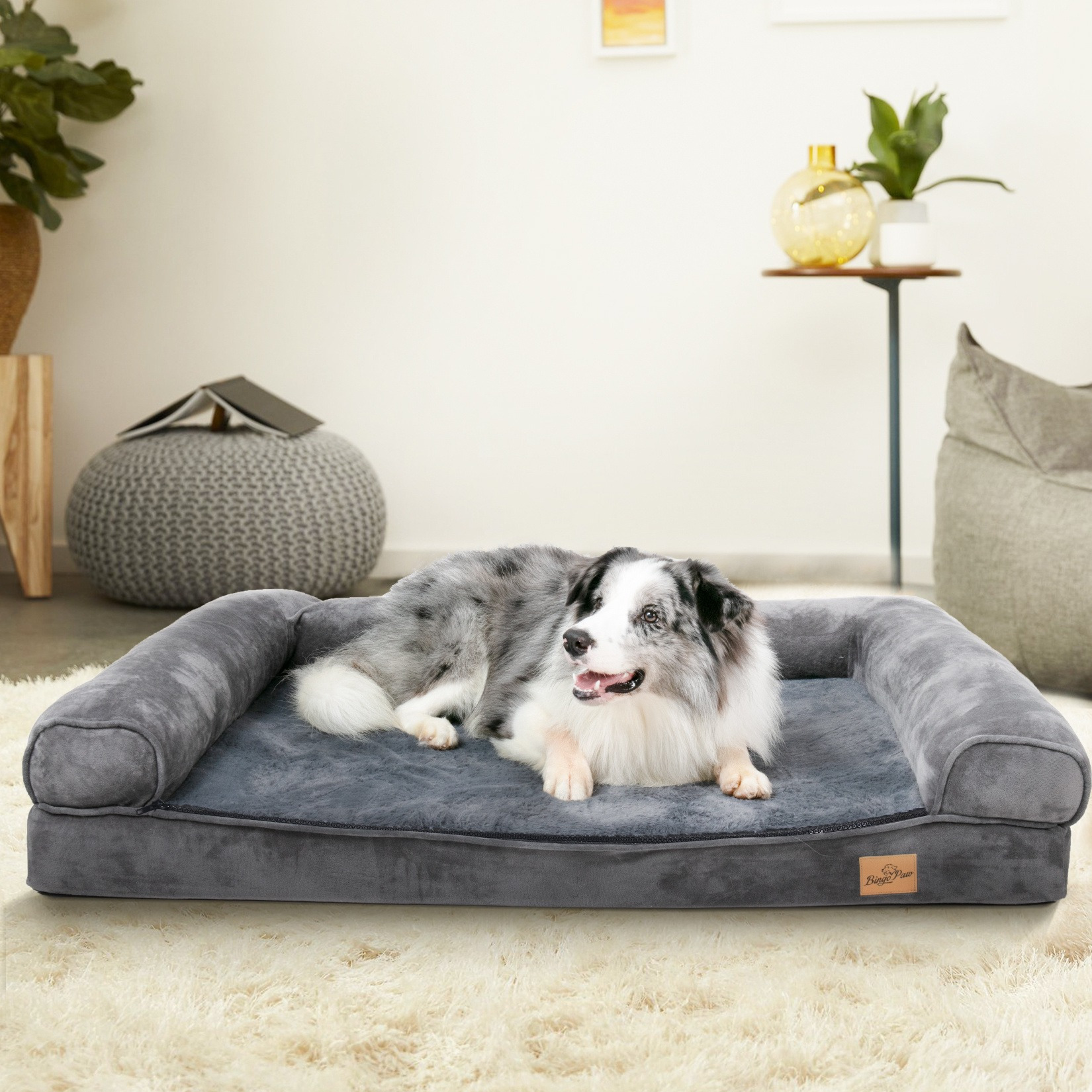 Image of Orthopedic Dog Bed For Large Dogs, Pet Sofa Bed In 4 Sizes, With Lining And Bottom