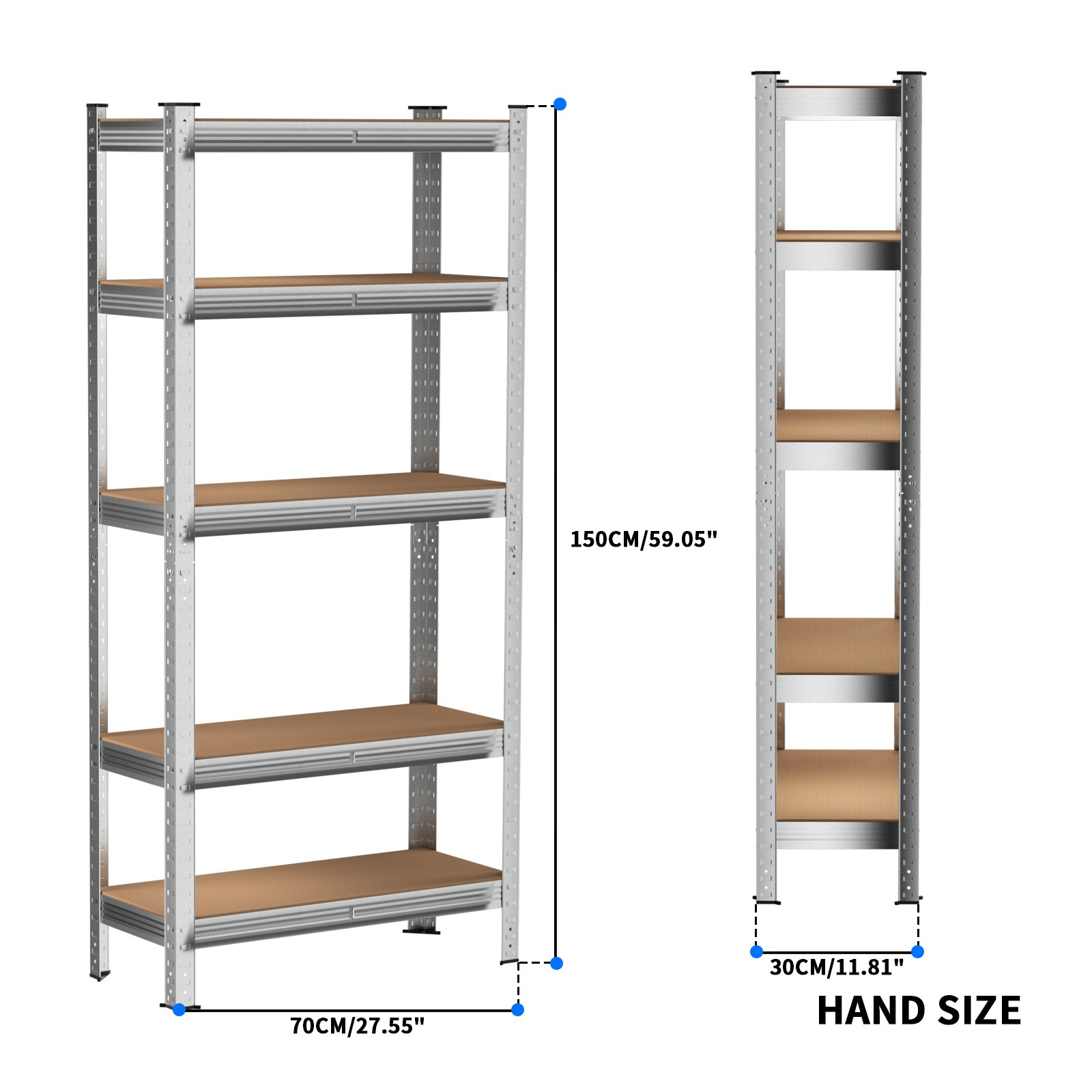 heavy duty 5 tier garage shelving units kitchen storage shelves metal storage shelves shed utility rack greenhouse shelving garage shelving storage shelves unit 175kg load per shelf 150cm x 70cm x 30cm galvanised details 0