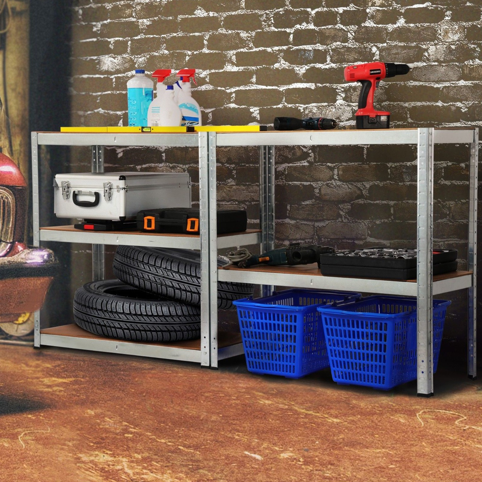 heavy duty 5 tier garage shelving units kitchen storage shelves metal storage shelves shed utility rack greenhouse shelving garage shelving storage shelves unit 175kg load per shelf 150cm x 70cm x 30cm galvanised details 1