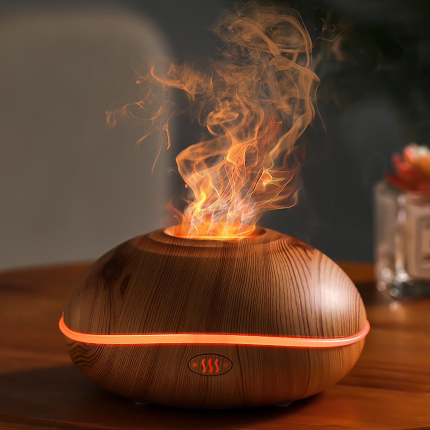 

Aroma Diffuser With Flame Effect Light, 200 Ml Flame Diffuser Humidifier, 7- Essential Oils Diffuser For Home, Office, Room Fragrance, Yoga, Automatic Shut-off/