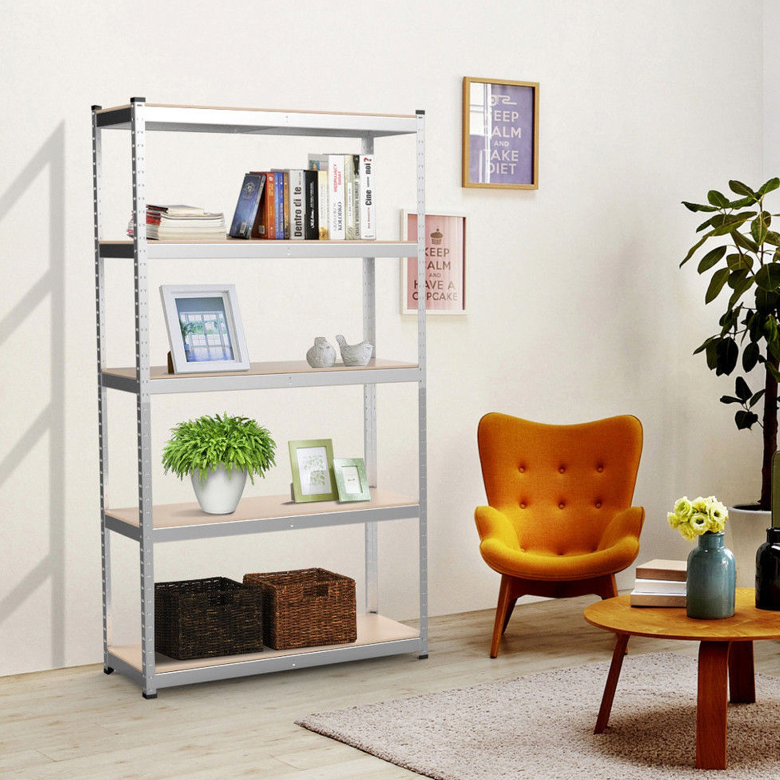 heavy duty 5 tier garage shelving units kitchen storage shelves metal storage shelves shed utility rack greenhouse shelving garage shelving storage shelves unit 175kg load per shelf 150cm x 70cm x 30cm galvanised details 2