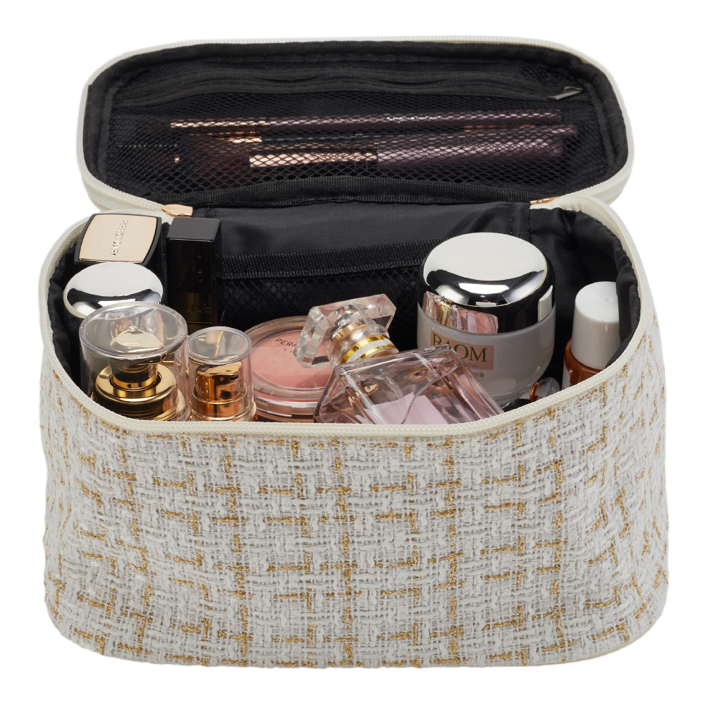 TEMU Large Make Up Bag, Make Up Case Large Travel Cosmetic Bags Makeup Bag With Brush Holder Multifunction Case Toiletry Bags With Handle For Women
