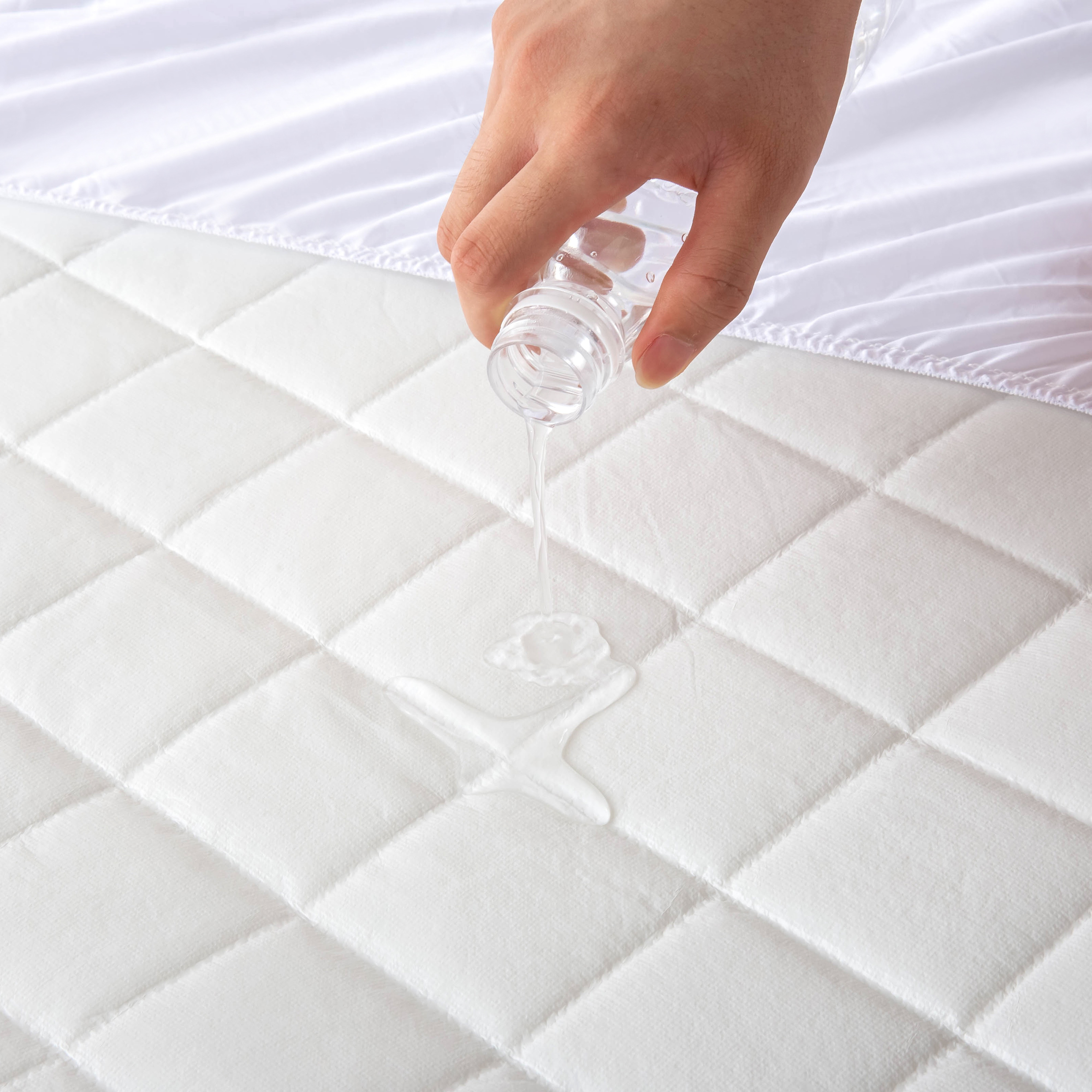 Mother's Day gift Premier Non-Noise Quilted Waterproof Mattress protector super-soft, Ultimate Comfort and Protection, stretch skirt fit all depth mattress, fitted sheets, easy care,white, TPU Coated, Breathable, Noiseless, All Seasonal Use