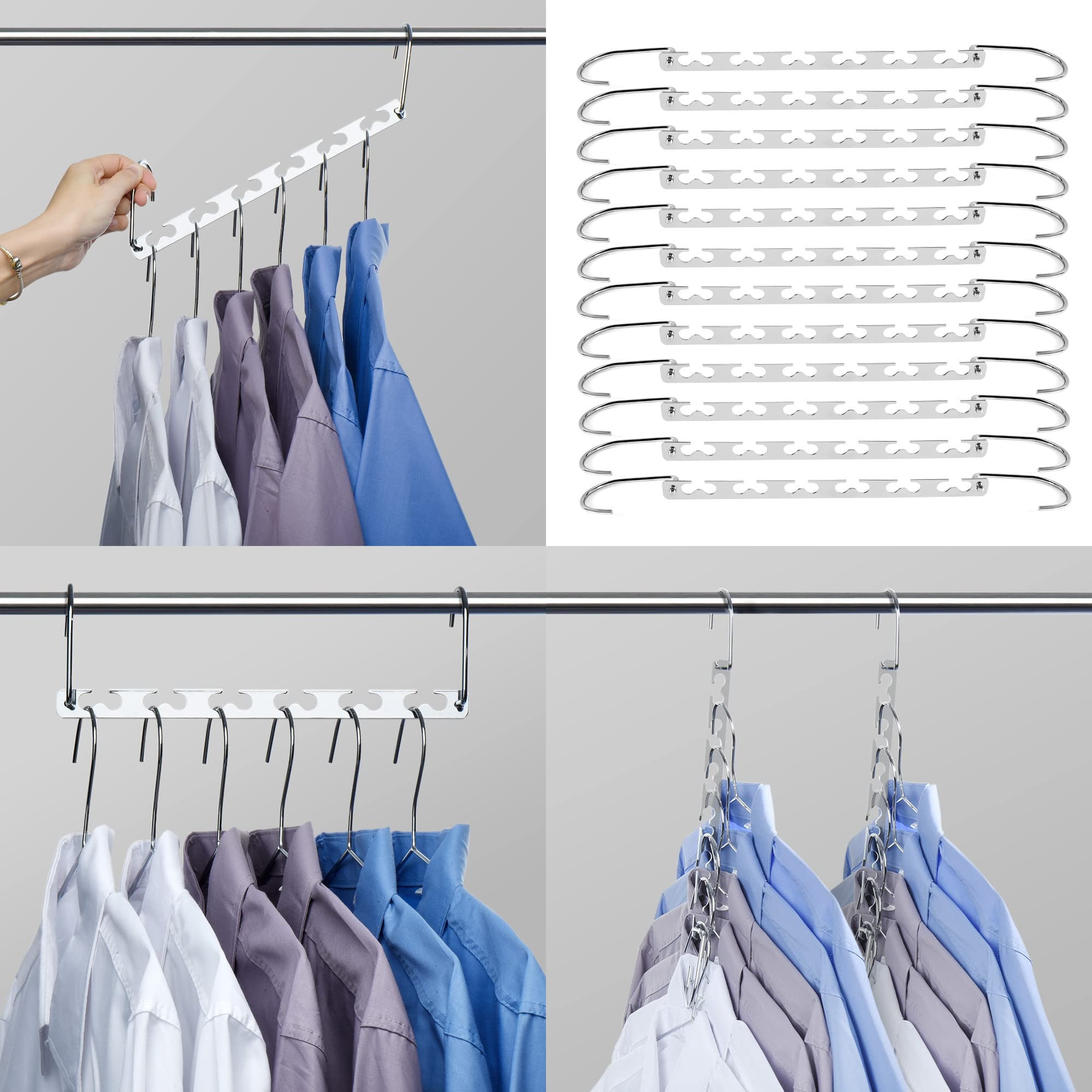 E-shop 12 Stück Herzförmig Kleiderbügel (42cm) Hosenbügel Platzsparend, Anzugbügel, Dünne Kleiderbügel rutschfest, 360 Drehbarer Haken kleiderbügel