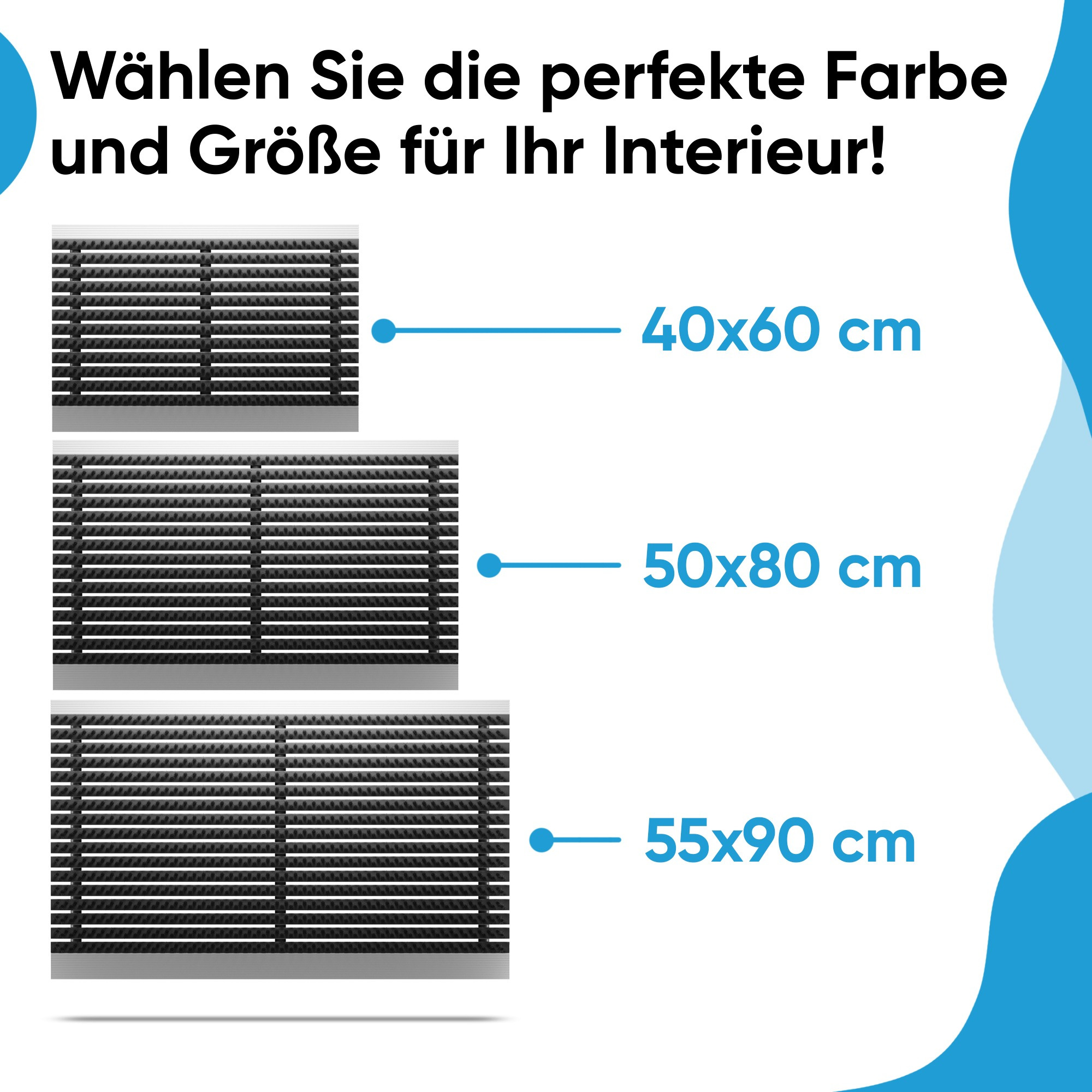 Alu Fußmatte 40x60 Cm – Wetterfeste Schmutzfangmatte Mit Alurahmen Für Draußen & Drinnen