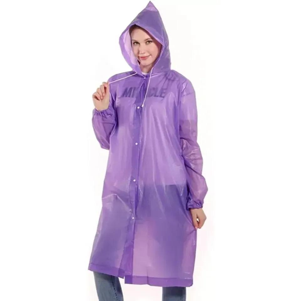 TEMU Raincoat Rain Poncho For Men Women, Waterproof Travel Rain Coat Rain Jacket Reusable Eva Hooded Lightweight Rain Cover Rainwear Emergency With