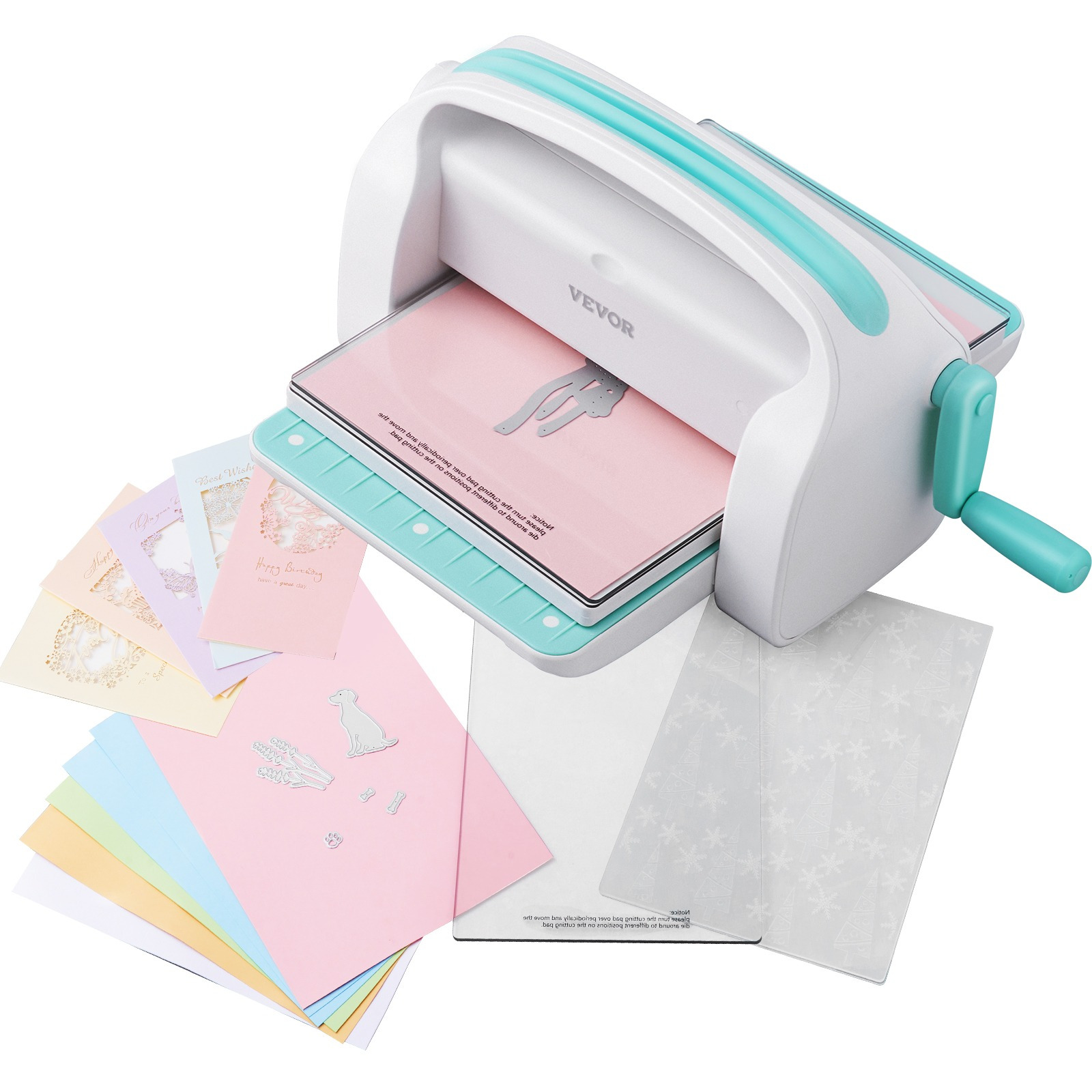 E-shop VEVOR manuelles Stanz- und Prägemaschinen-Set, tragbare Stanzmaschinen, komplettes Set mit 9-Zoll-Öffnung für Scrapbooking enthalten, für Kunst