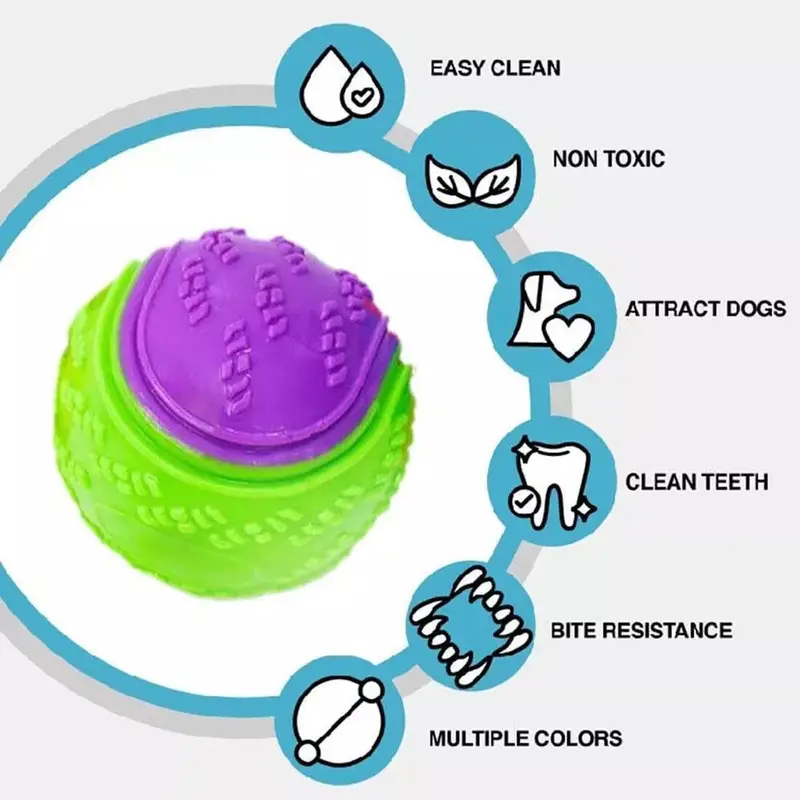-doo durable squeaky set of 8 dog balls for teeth uk details 2