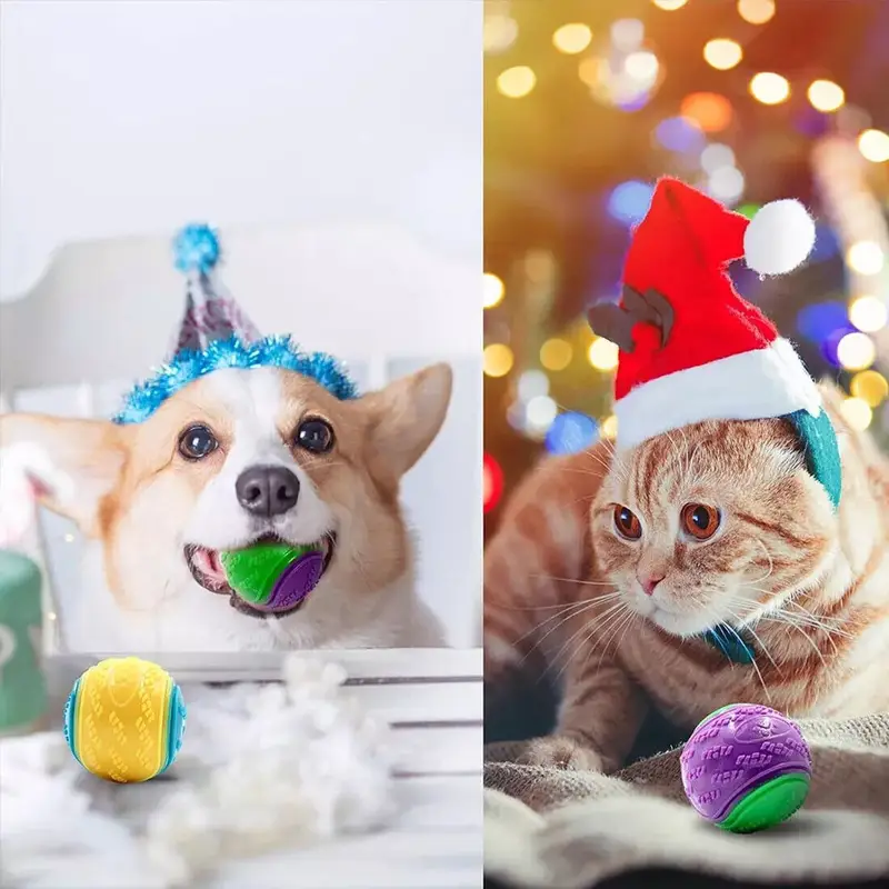 -doo durable squeaky set of 8 dog balls for teeth uk details 6