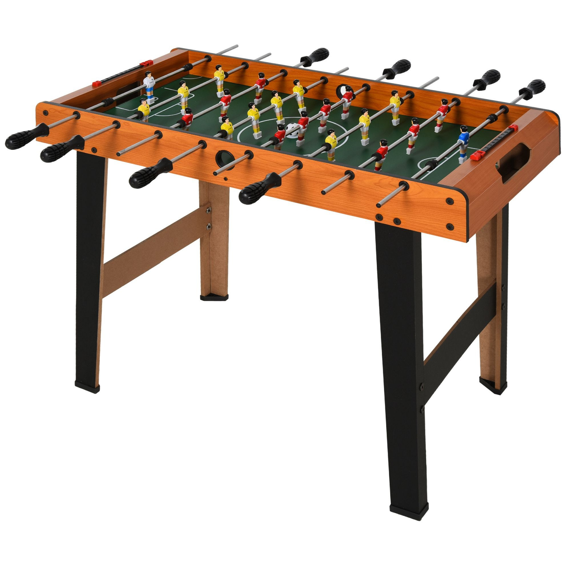 TEMU Homcom Mini Foosball Table, Family Game, Compact, Solid Mdf, 22 Players, , 2 Scoreboards, 84.5l X 40w X 61.2h Cm