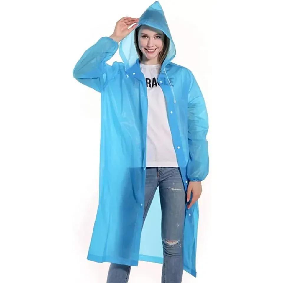 TEMU Raincoat Rain Poncho For Men Women, Waterproof Travel Rain Coat Rain Jacket Reusable Eva Hooded Lightweight Rain Cover Rainwear Emergency With