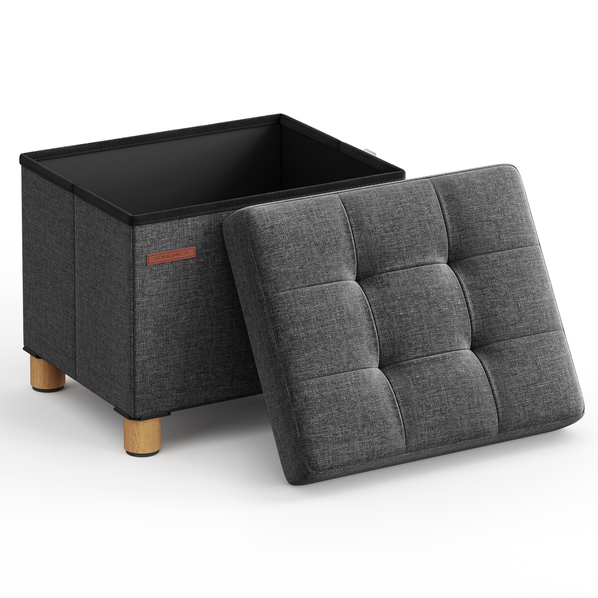E-shop Sitzhocker mit Stauraum, kleine klappbare Sitzbank, 32 x 40 cm Fußbank, Aufbewahrungsbox, bis 300 kg belastbar, für Wohnzimmer Schlafzimmer
