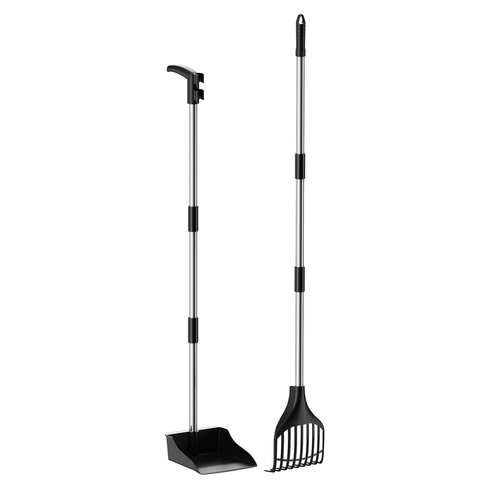 Image of Plastic Dog Poop Scoop For Garden, Lightweight Portable Poop Shovel For Medium/small Dogs, Adjustable Metal Handle With Long Handle, Poop Scoop Set For Lawn, Garden, Grass