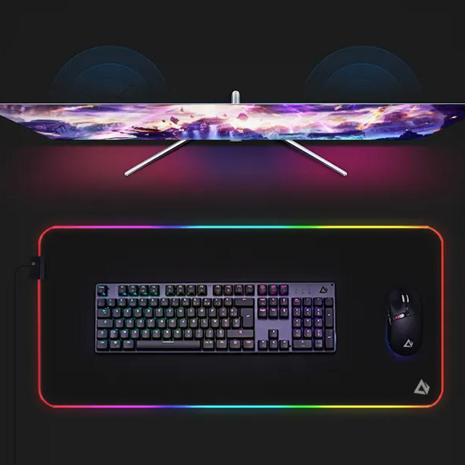 

Aukey Km-p7 Rgb Gaming Mouse Pad Extended Soft Led Multi Color Desk Pad Xl Mousepad Washable