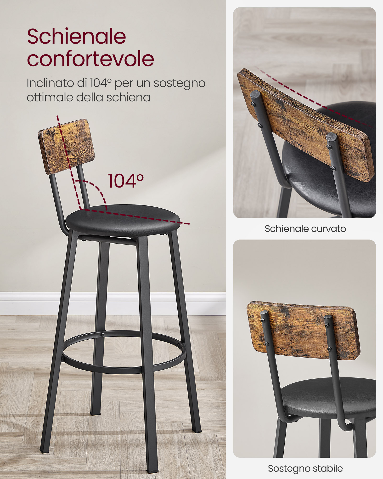 chairus Set di 2 Sgabelli da Bar in Velluto Sgabelli Cucina Sgabelli
