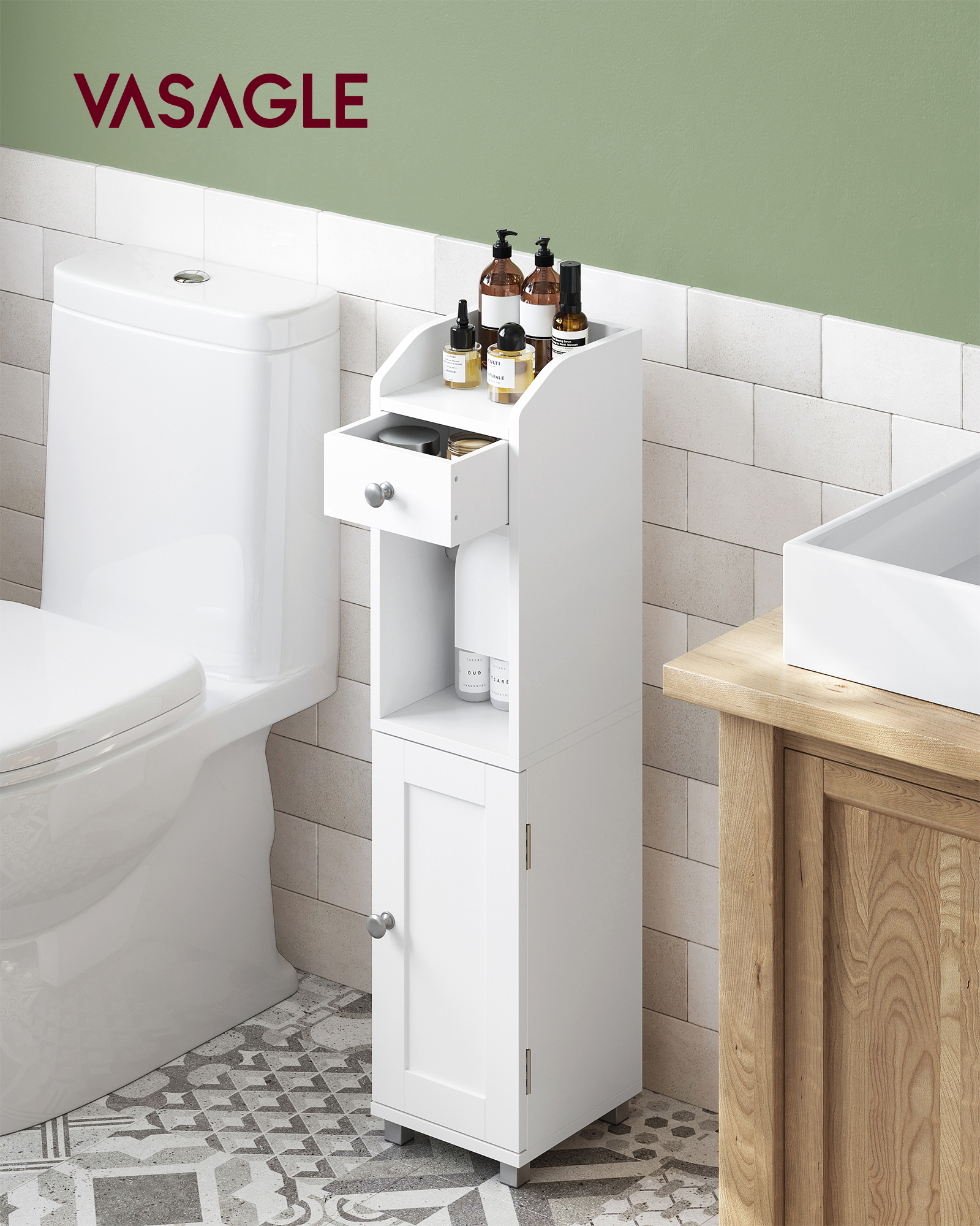 Bathroom floor cabinet for small spaces sales