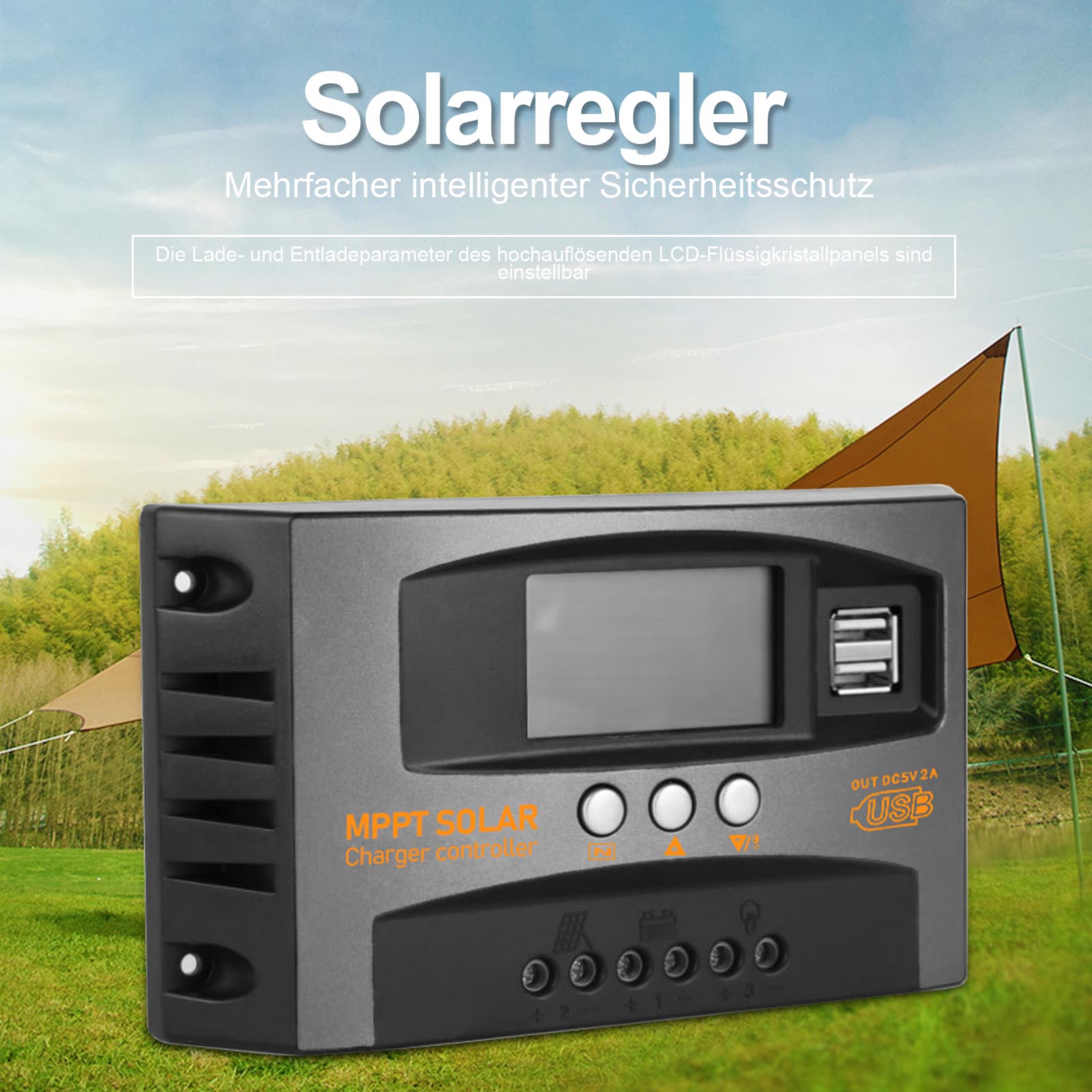 

1pcs 40a Mppt Solar Charge Controller Solar Panel Intelligent Regulator Dual Usb