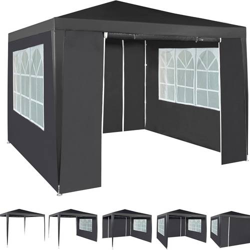 item picture event gazebo with 4 side panels outdoor waterproof party tent marquee with coated 3x3m