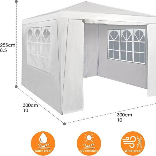 event gazebo with 4 side panels outdoor waterproof party tent marquee with coated 3x3m