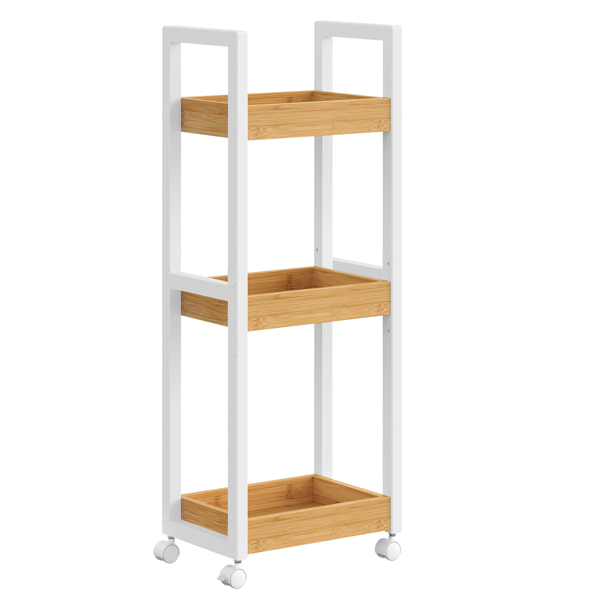 Rolling Cart, Bathroom Shelf, Bathroom Shelf With 3 Tiers, Niche Shelf ...