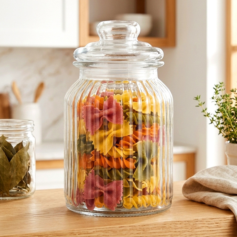 TEMU Récipient en verre d'une de , avec couvercle et joint d'étanchéité - un bocal pratique pour le stockage des aliments, idéal pour les pâtes, le