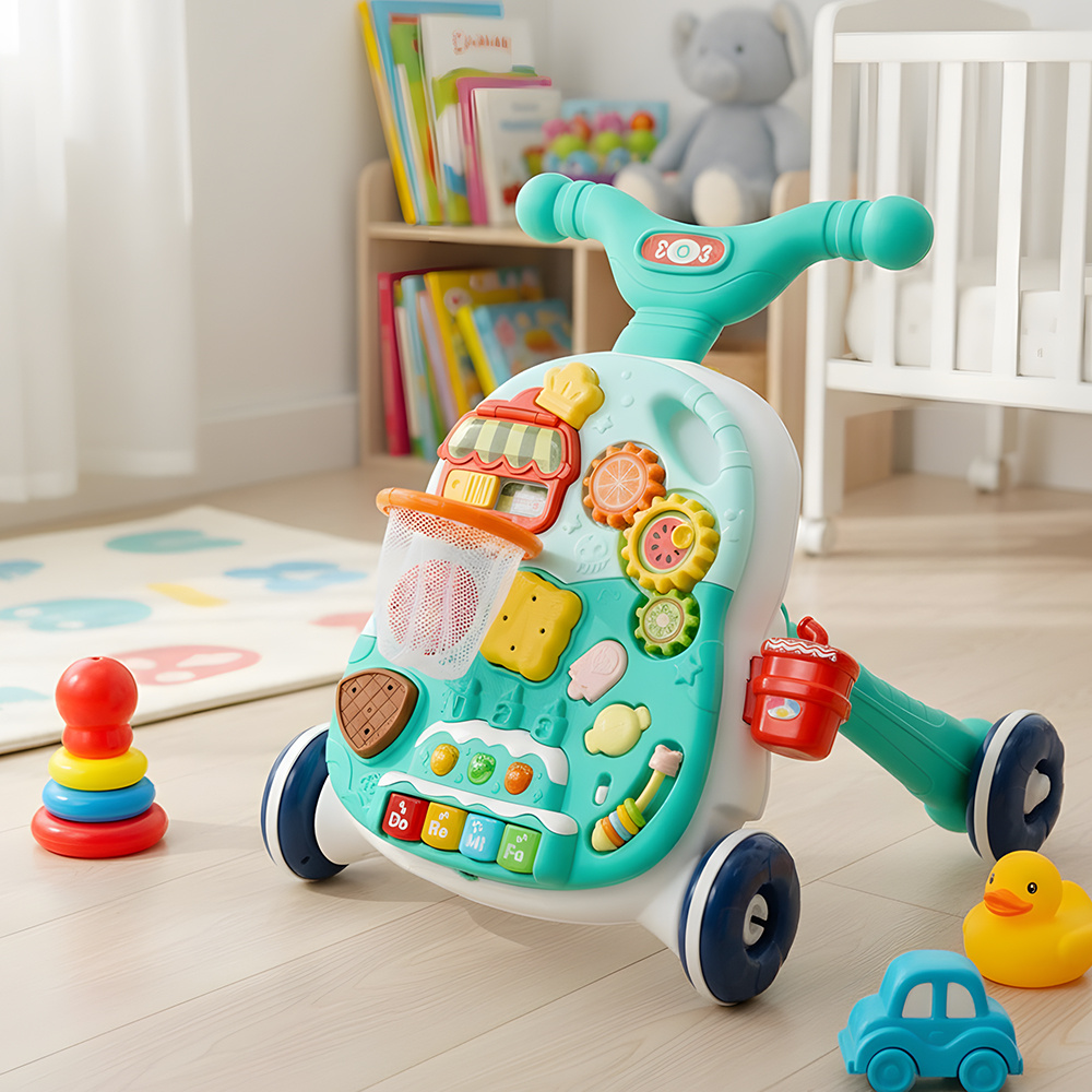 2 in 1 Baby Walker and Stroller with Anti-Roll Feature