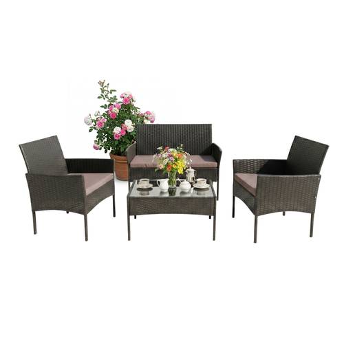 4 piece set in black