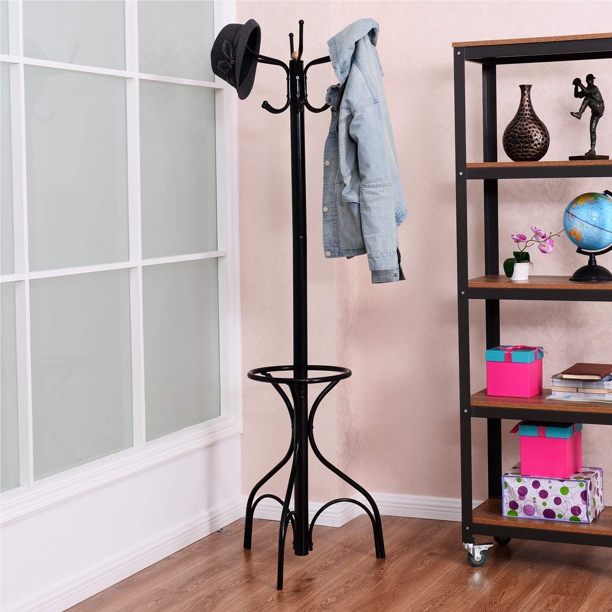 Clothing Rack With 12 Hooks, Metal Coat Rack, Tree-shaped