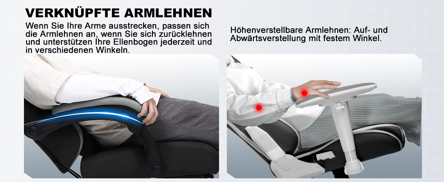 Ergonomische Gaming & Bureaustoel met Uitschuifbare Voetensteun, Perfect voor Lange Gaming Sessions en Thuiswerk – Ademend en Comfortabel