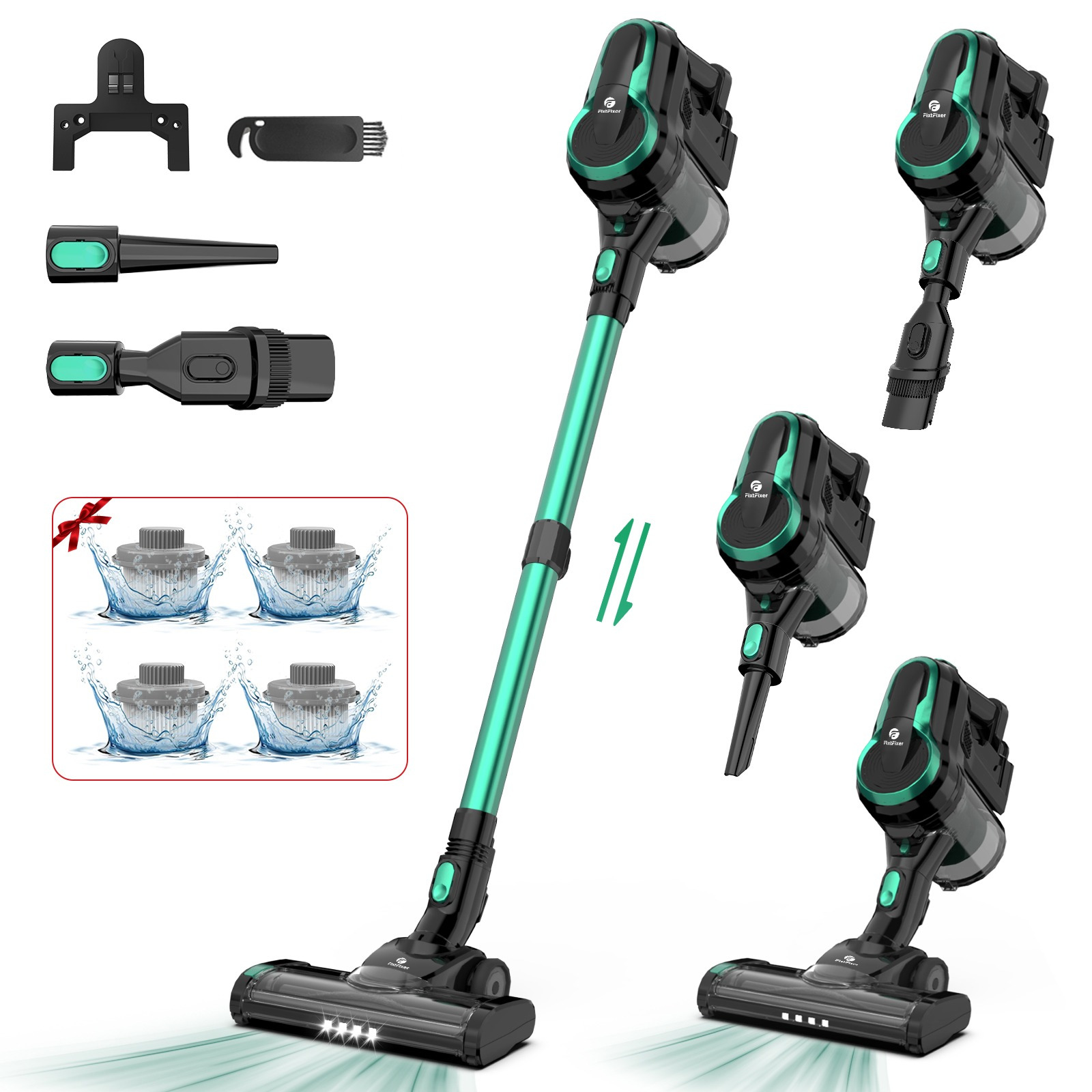 

Fixtfixer Cordless Vacuum Cleaner, 350w/30kpa Stick Powerful Vacuum With Rechargeable Wall Mount, Up To 55 , 0.9l Dust Cup, Lightweight Vacuum Cleaner For Pet Hair Carpet Hard Floor