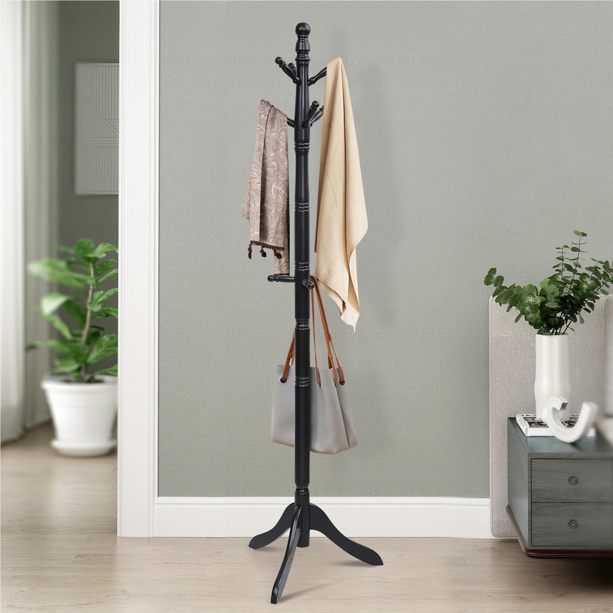 175 Cm Dress Stand With 9 Hooks, Handbags, Black