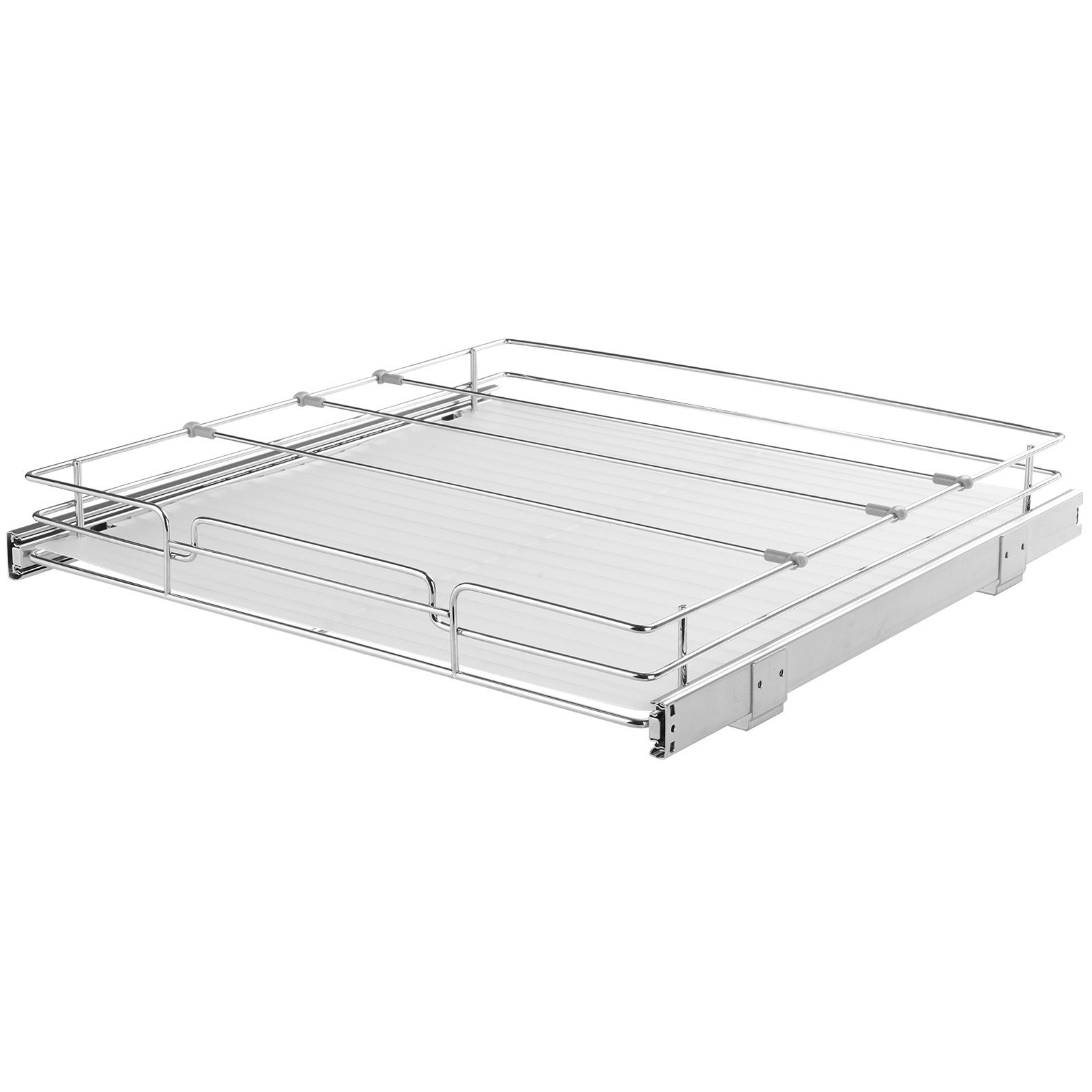 Vevor 20"w X 21"d Pull Out Cabinet Organizer, Heavy Duty Slide Out Pantry Shelves, Chrome-plated Steel Roll Out Drawers, Sliding Drawer Storage For Home, Inside Kitchen Cabinet, Bathroom, Under Sink