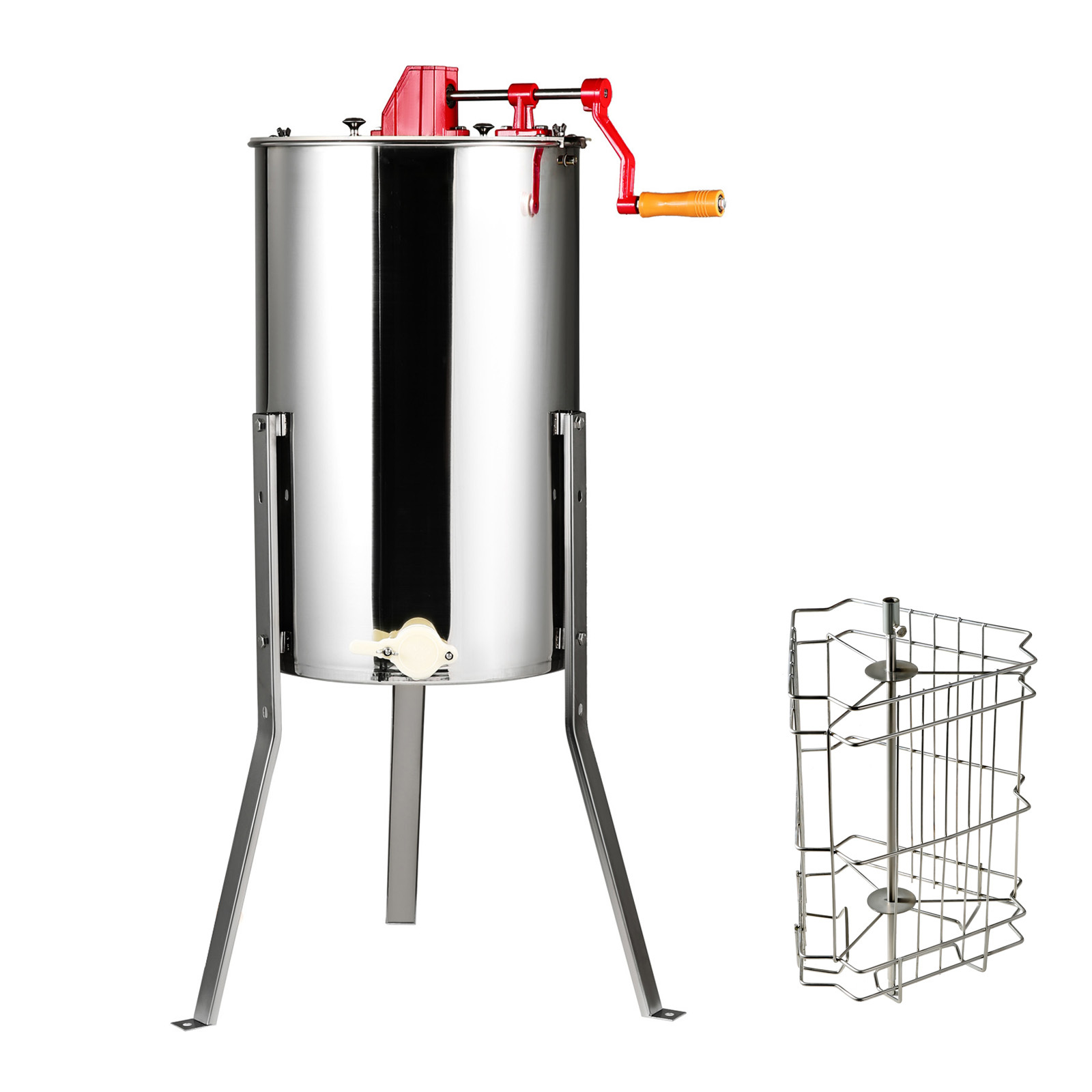 TEMU Vevor Manual Honey Extractor, 2/4 Frames Honey Spinner Extractor, Stainless Steel Beekeeping Extraction, Honeycomb Drum Spinner With Lid, Apiary