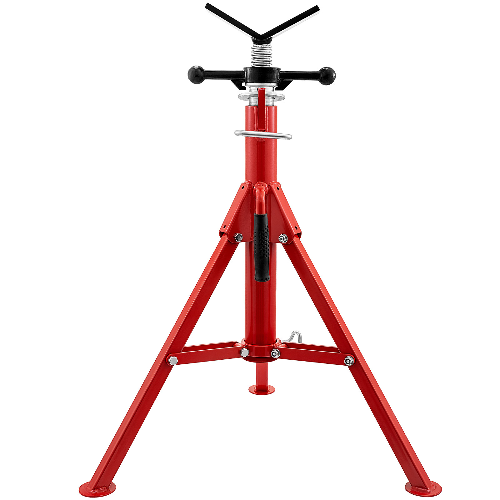 Vevor V Head Pipe Stand 1/8\"-12\" Capacity, Adjustable Height 28\"-52. Load Capacity, Portable Folding Pipe Stands, Carbon Steel Body More Durable
