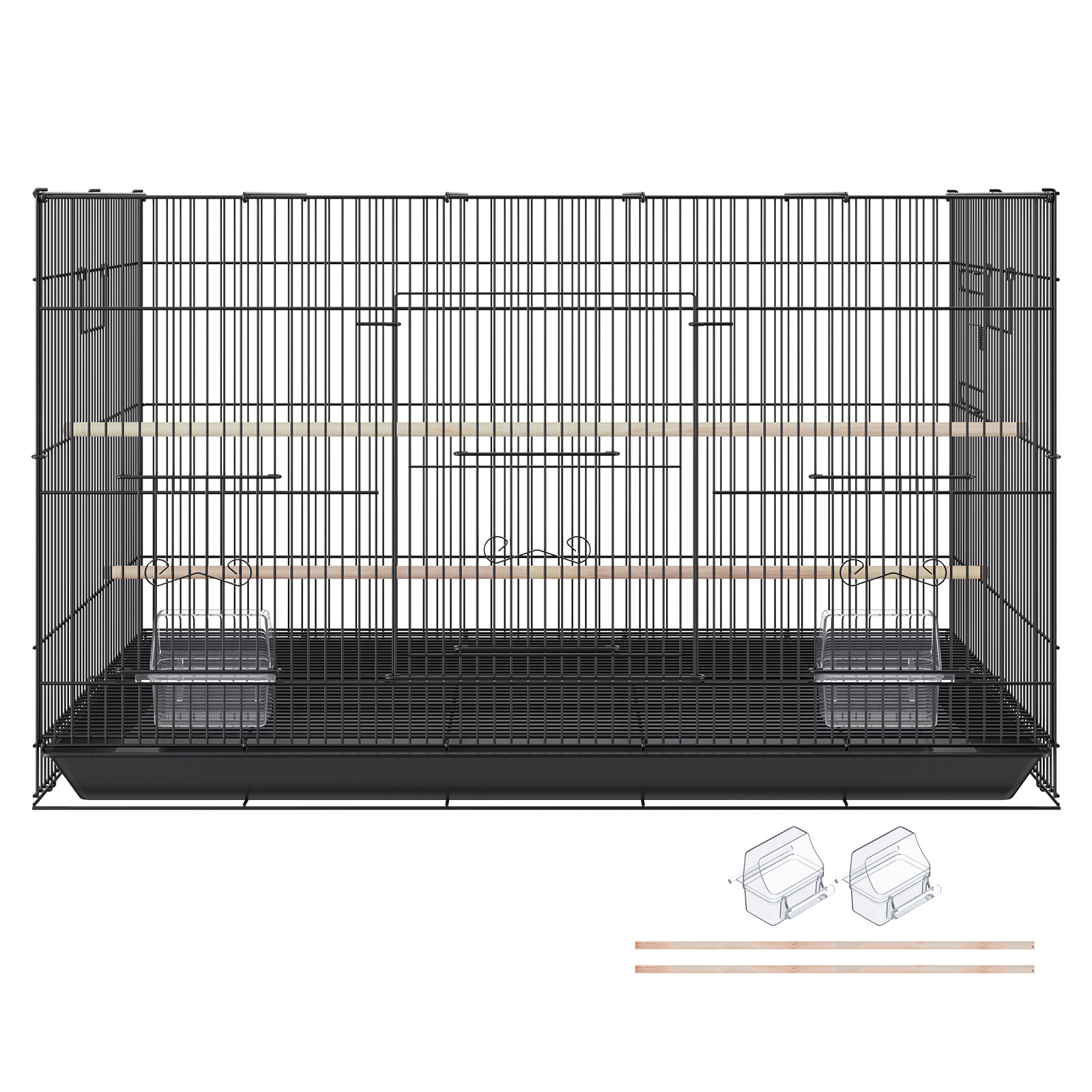 Image of Vevor 30 Inch Bird Cage, Metal Large Parakeet Cages For Cockatiels Small Parrot Budgies Lovebirds , Pet Bird Cage With Rolling Stand And Tray