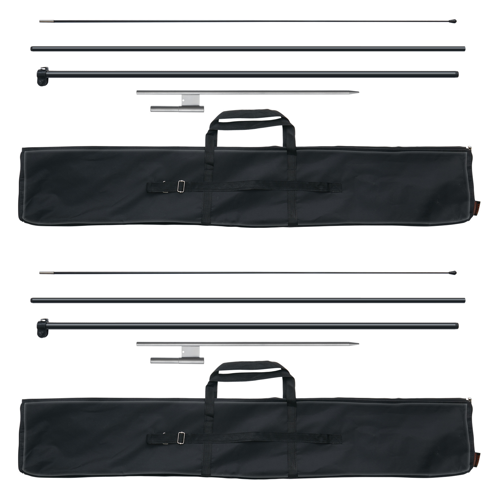 Vevor Feather Flag Pole Kit 2 Packs Swooper Flag Pole 12.7 Ft With Ground Stakes