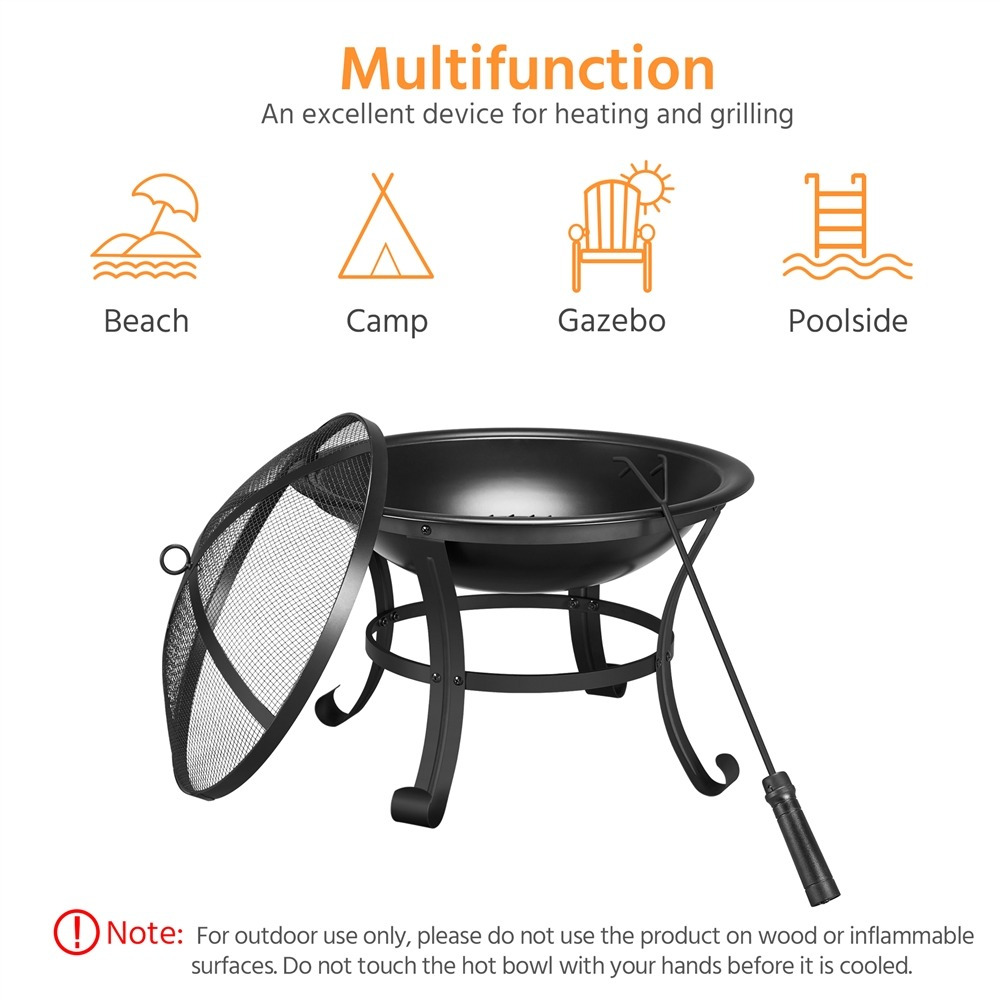 Costoffs Outdoor Fire Pit Ideal for Patio BBQ Camping Bonfire