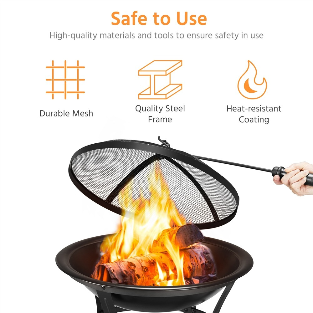 Costoffs Outdoor Fire Pit Ideal for Patio BBQ Camping Bonfire